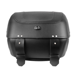 LU001901 HCmotorku Universal Black Tour Pack Trunk Luggage With Backrest Pad for Harley Honda Yamaha