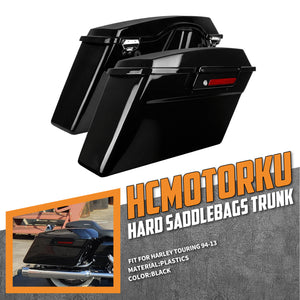 LU002001 hcmotorku gloss black saddlebags set touring 1993 black latch feature