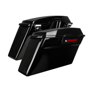 LU002001 hcmotorku gloss black saddlebags set touring 1995 black latch angle