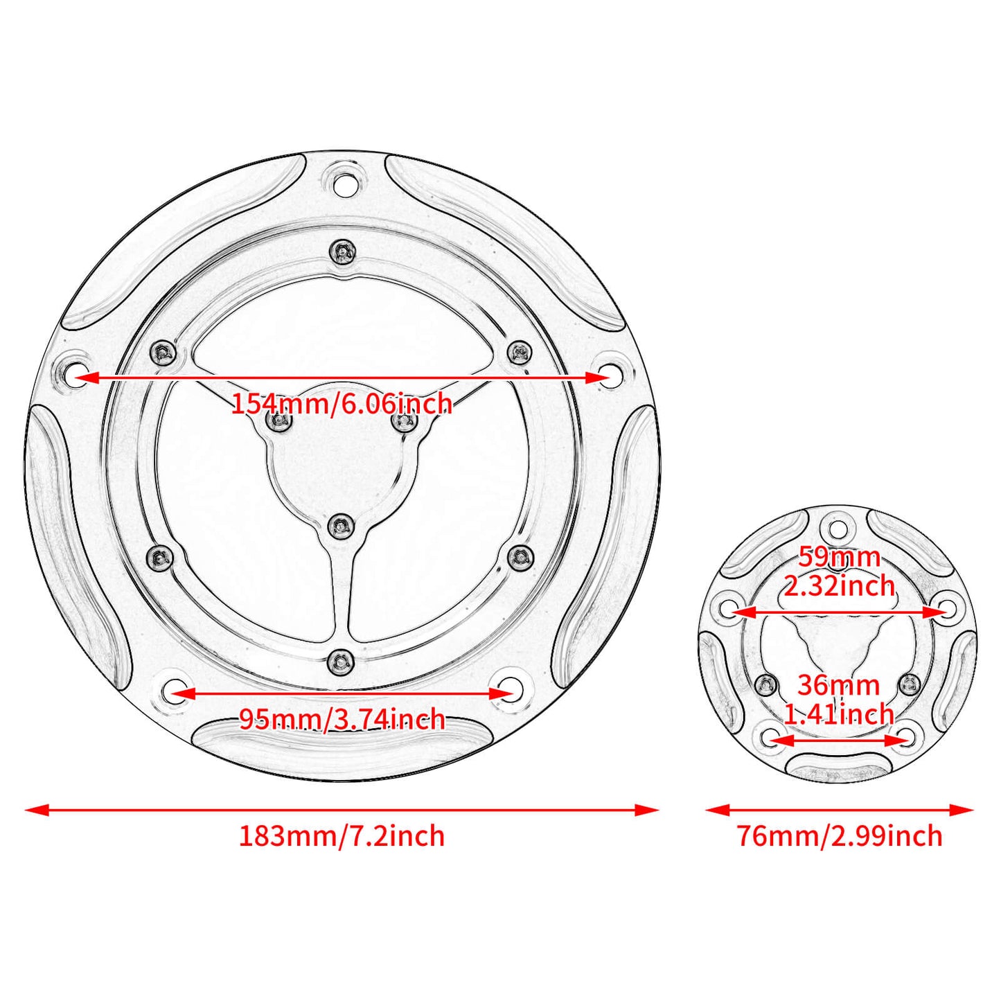 5-Hole Clear See-Through Derby & Timing Cover For Harley Softail 1999-2018 Touring 1999-2015 | HCmotorku