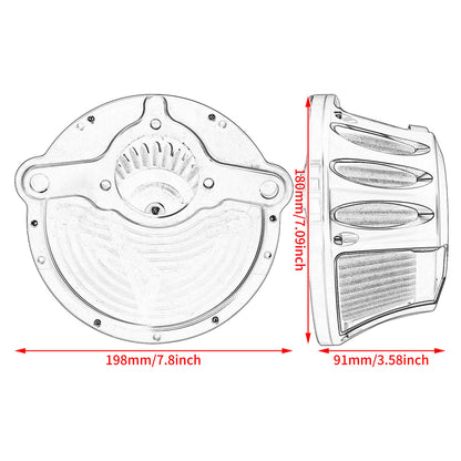 MP153-E HCmotorku CNC Air Cleaner with Grey Intake for Harley 2023-2025 CVO Road Glide Street Glide 2025 Softail  Size