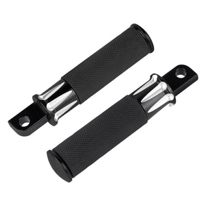 PE001902 HCmotorku Heavy-Duty Billet Aluminum Passenger Rear Footpegs for Harley ‘84-’25 Softail Touring Black