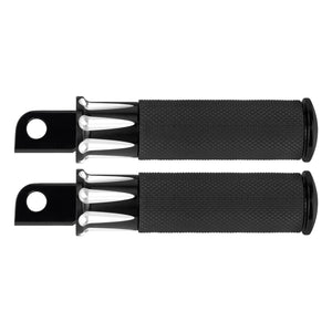 PE001902 HCmotorku Heavy-Duty Billet Aluminum Passenger Rear Footpegs for Harley ‘84-’25 Softail Touring Black