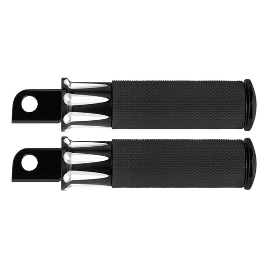 PE001902 HCmotorku Heavy-Duty Billet Aluminum Passenger Rear Footpegs for Harley ‘84-’25 Softail Touring Black