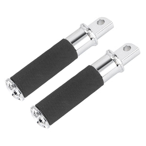 PE001901 HCmotorku Knurled Aluminum Rear Passenger Foot Pegs for Harley Models ‘84-’25 Chrome