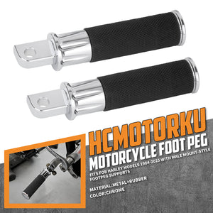 PE001903 HCmotorku Heavy-Duty Billet Aluminum Passenger Rear Footpegs for Harley ‘84-’25 Softail Touring Chrome