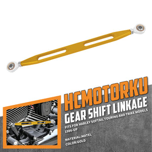 PE002702_HCmotorku_Premium Aluminum Shift Linkage Shifter Gear Link For Harley Touring Softail '86-'25 Gold