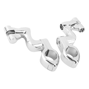 PE009701 HCmotorku Chrome 1”/1.25” Engine Guard Footpeg Mount for Harley Yamaha Honda Kawasaki