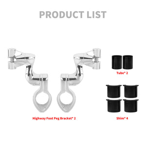 PE009701 HCmotorku Chrome 1”/1.25” Engine Guard Footpeg Mount for Harley Yamaha Honda Kawasaki Product List