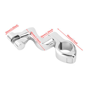 PE009701 HCmotorku Chrome 1”/1.25” Engine Guard Footpeg Mount for Harley Yamaha Honda Kawasaki Size