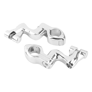PE009701 HCmotorku Chrome 1”/1.25” Engine Guard Footpeg Mount for Harley Yamaha Honda Kawasaki