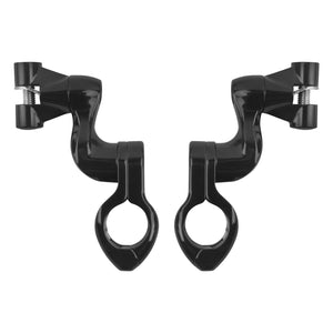 PE009702 HCmotorku Black 1”/1.25” Engine Guard Footpeg Mount for Harley Yamaha Honda Kawasaki