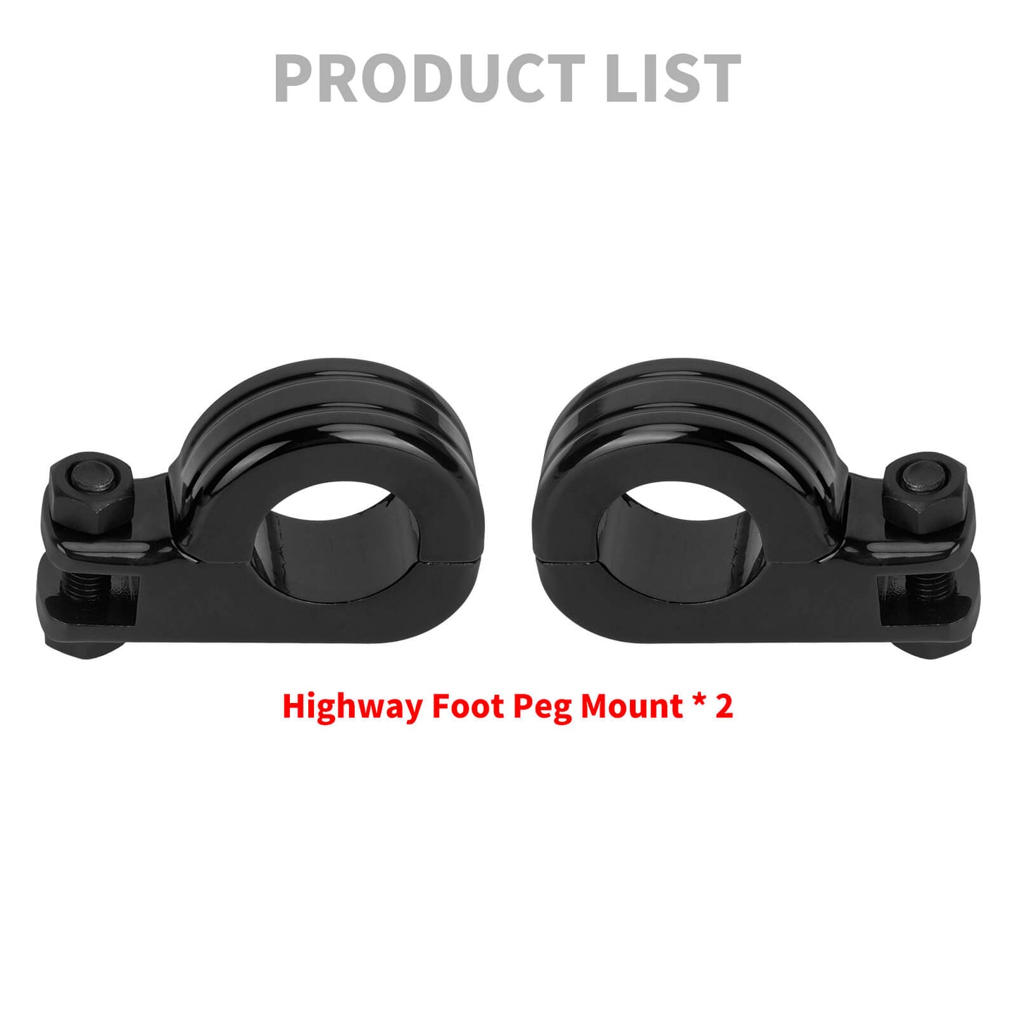 Footpeg Clamp for 1.25“ Highway Crash Bar Black Fit Harley Street Glide | HCmotorku
