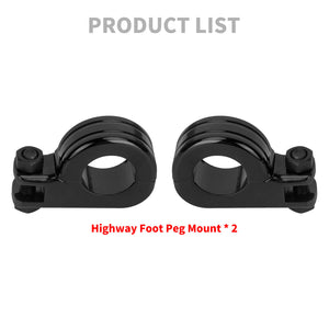 Footpeg Clamp for 1.25“ Highway Crash Bar Black Fit Harley Street Glide | HCmotorku