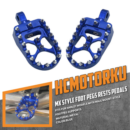 CNC Foot Pegs Floorboards MX Fat Pedals Fit Harley Softail Road King | HCmotorku