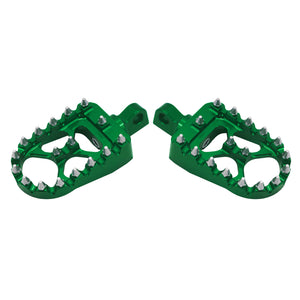 PE010609 hcmotorku green cnc foot pegs footboards mx pedals softail road glide 2002 green angle