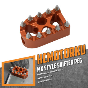 PE010906 HCmotorku Shifter Peg MX Style Orange Fit For Harley Installation