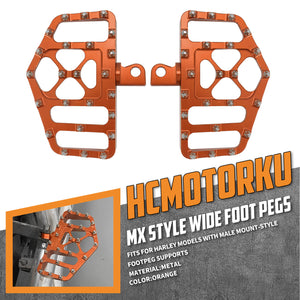 PE011806 HCmotorku Foot Pegs Orange For Harley Touring Dyna Softail Sportster