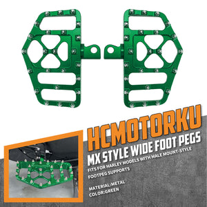 PE011807 hcmotorku green foot pegs cnc aluminum floorboard touring softail 1984 green feature