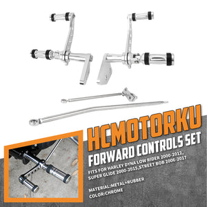 PE012602 HCMOTORKU forward Controls Footpegs Levers Linkages Fit Harley Dyna fat bob