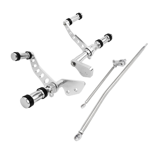 PE012602 HCMOTORKU forward Controls Footpegs Levers Linkages Fit Harley Dyna fat bob - chrome