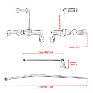 PE012602 HCMOTORKU forward Controls Footpegs Levers Linkages Fit Harley Dyna fat bob - size