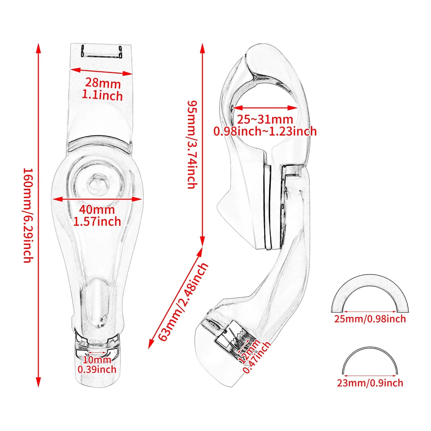 PE013204 1.25inch highway footpegs
