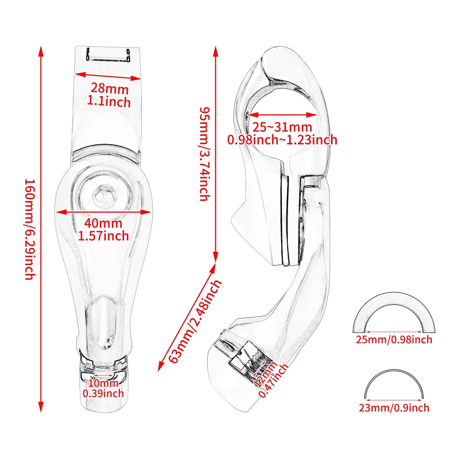 PE013204 1.25inch highway footpegs