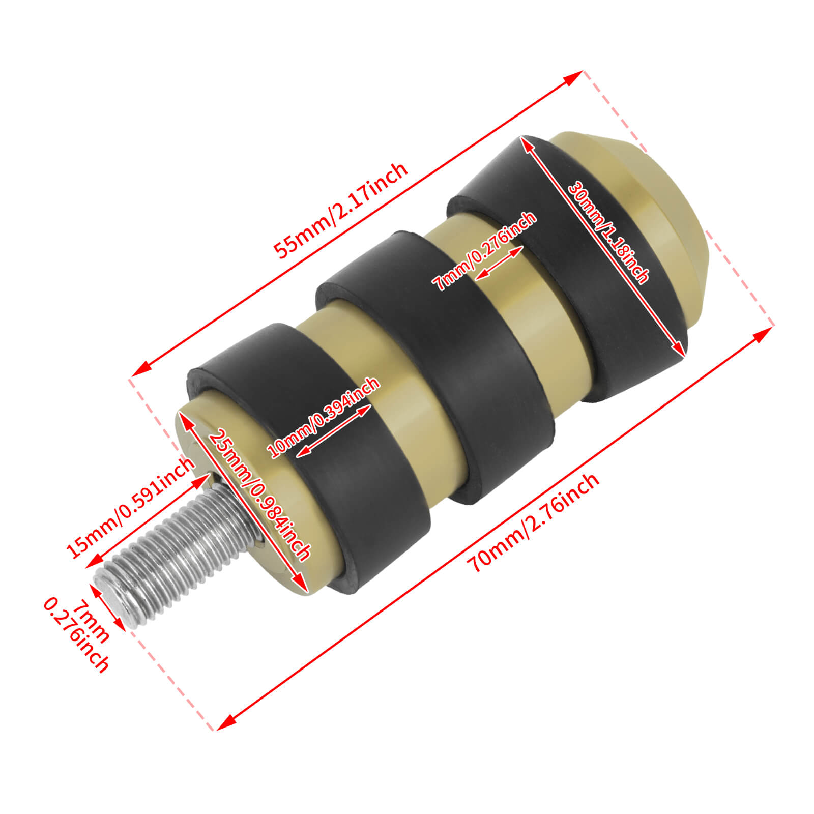PE014204 hcmotorku Yellow Gear Shift Brake Lever Toe Shifter Peg for harley dyna - size