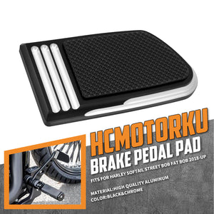 PE014901 hcmotrku CNC Anti-Slip Brake Pedal Pad for Harley Street Bob Fat Bob 2018