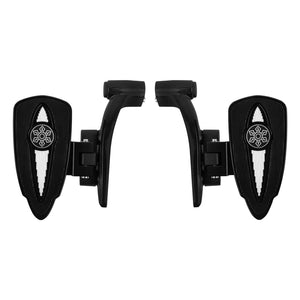 PE016401 HCmotorku CNC Black Passenger Footpegs for Indian Specific Pursuit, Challenger, Springfield, Chief, Chieftain, Roadmaster Models