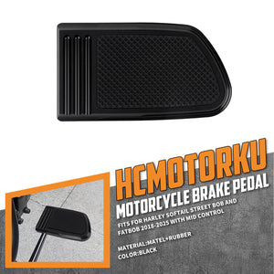 PE016601 HCmotorku Wide Anti-Slip Black Aluminum Brake Pedal Pad for Harley Softail Street Fat Bob ‘18-’25