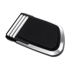 PE016602 HCmotorku Wide Anti-Slip Black and White Aluminum Brake Pedal Pad for Harley Softail Street Fat Bob ‘18-’25