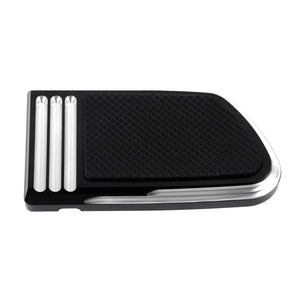PE016602 HCmotorku Wide Anti-Slip Black and White Aluminum Brake Pedal Pad for Harley Softail Street Fat Bob ‘18-’25
