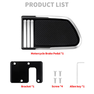 PE016602 HCmotorku Wide Anti-Slip Black and White Aluminum Brake Pedal Pad for Harley Softail Street Fat Bob ‘18-’25 Product List