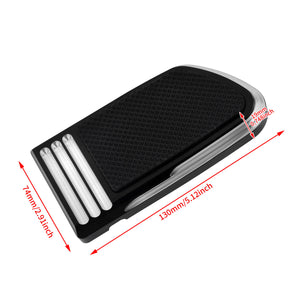 PE016602 HCmotorku Wide Anti-Slip Black and White Aluminum Brake Pedal Pad for Harley Softail Street Fat Bob ‘18-’25 Size