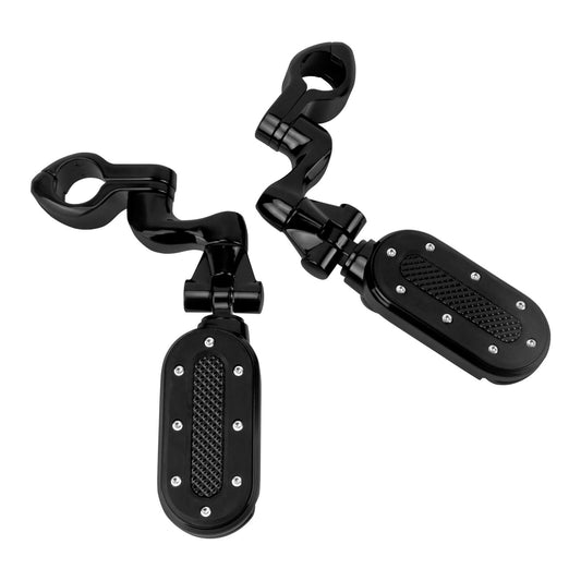 Highway Pegs with Flip-out Heel Rests for 1.25" Engine Guard For Harley | HCmotorku