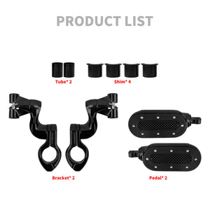 Highway Pegs with Flip-out Heel Rests for 1.25" Engine Guard For Harley | HCmotorku