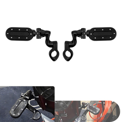 Highway Pegs with Flip-out Heel Rests for 1.25" Engine Guard For Harley | HCmotorku