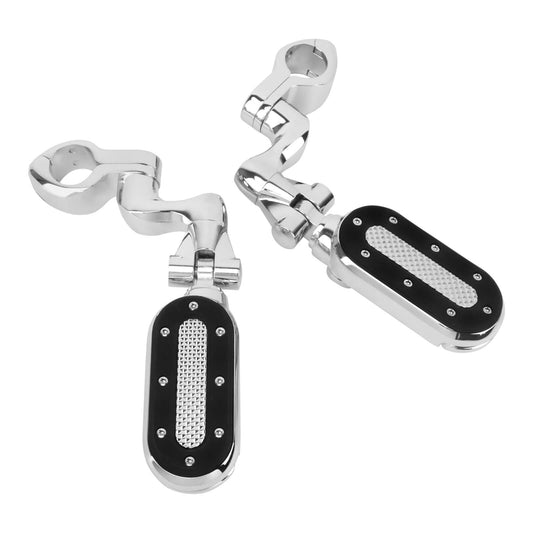 Highway Pegs with Flip-out Heel Rests for 1.25" Engine Guard For Harley | HCmotorku