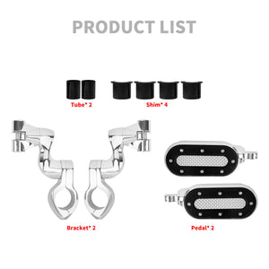 Highway Pegs with Flip-out Heel Rests for 1.25" Engine Guard For Harley | HCmotorku