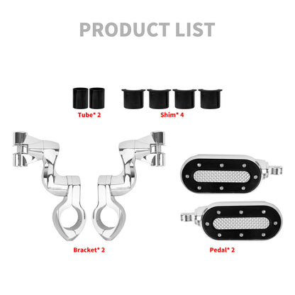 Highway Pegs with Flip-out Heel Rests for 1.25" Engine Guard For Harley | HCmotorku