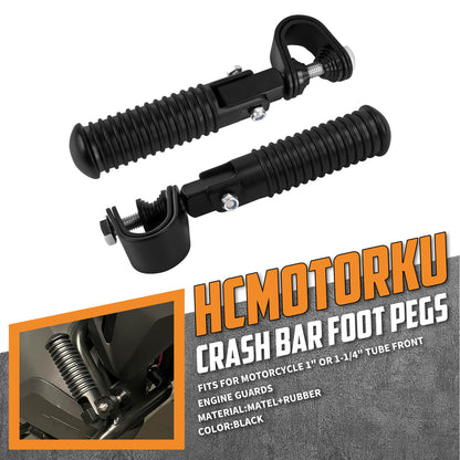 PE016801_HCmotorku_Black Highway Footpegs Crash Bar Footpegs for Honda Yamaha Harley Softail Touring Dyna Touring