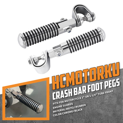 PE016802_HCmotorku_Chrome Highway Footpegs Crash Bar Footpegs for Honda Yamaha Harley Softail Touring Dyna Touring