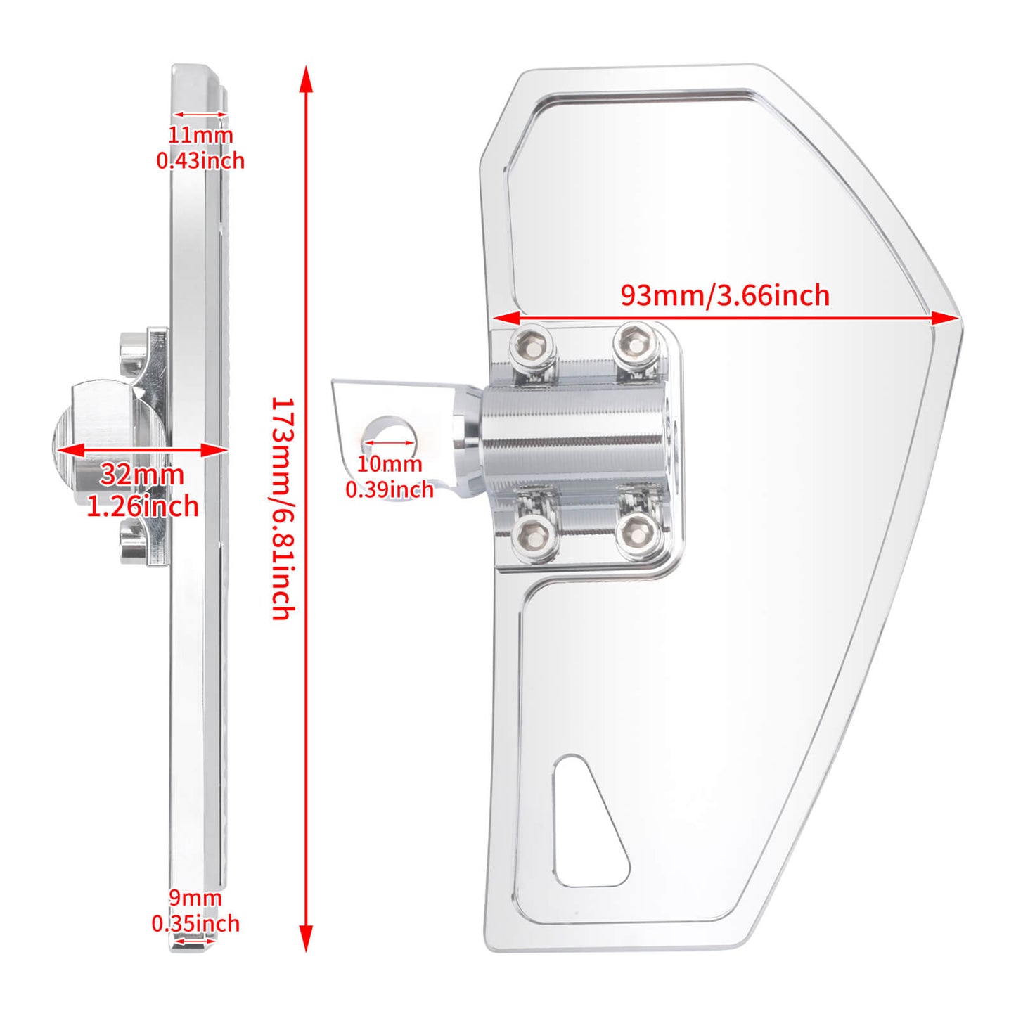 PE017002 HCmotorku Chrome Rear Passenger Footpegs Mini FloorBoards Mini Phantom for Harley Touring Dyna Size