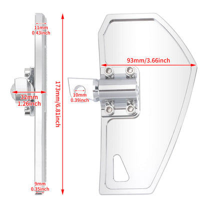 PE017002 HCmotorku Chrome Rear Passenger Footpegs Mini FloorBoards Mini Phantom for Harley Touring Dyna Size