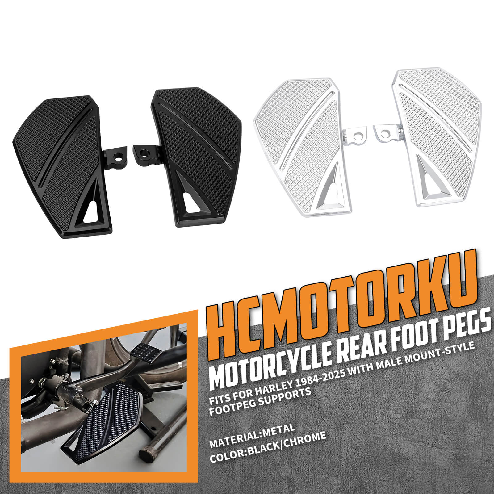 PE0170 HCmotorku  Rear Passenger Footpegs Mini FloorBoards Mini Phantom for Harley Touring Dyna