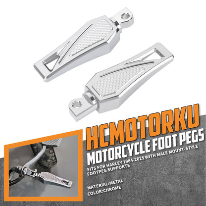 PE017202 HCmotorku Chrome Motorcycle Footpegs Footboards for Harley Softail Touring Electra Glide Road Glide Road King