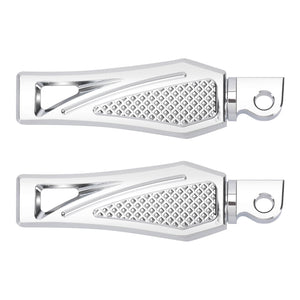 PE017202 HCmotorku Chrome Motorcycle Footpegs Footboards for Harley Softail Touring Electra Glide Road Glide Road King Detail