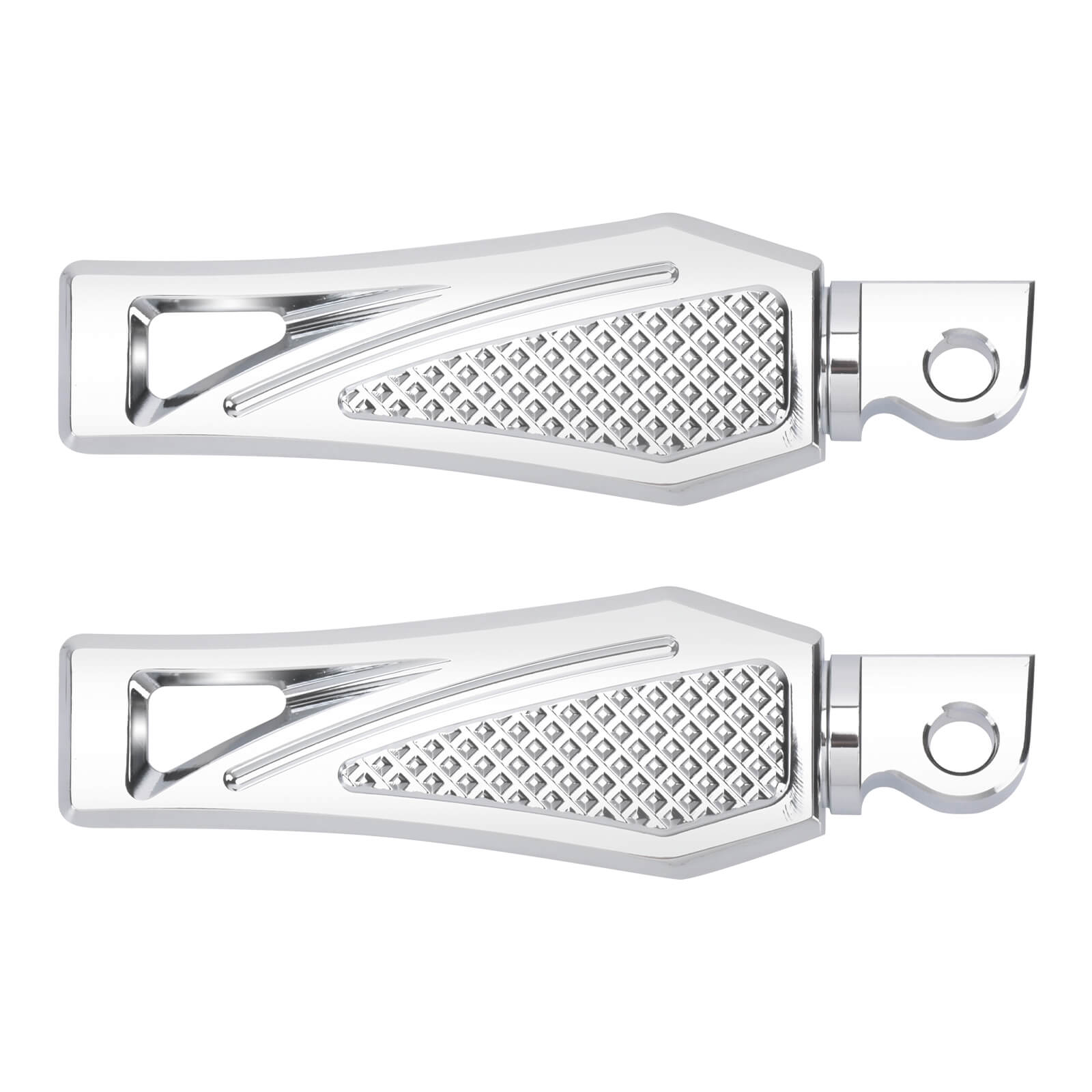 PE017202 HCmotorku Chrome Motorcycle Footpegs Footboards for Harley Softail Touring Electra Glide Road Glide Road King Detail